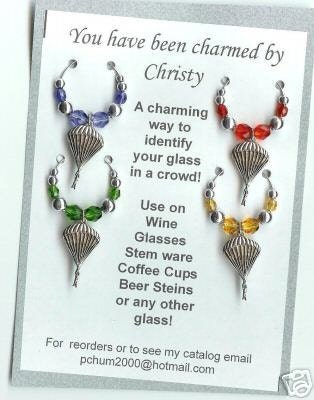 Skydiving-Themed Wine Charms 