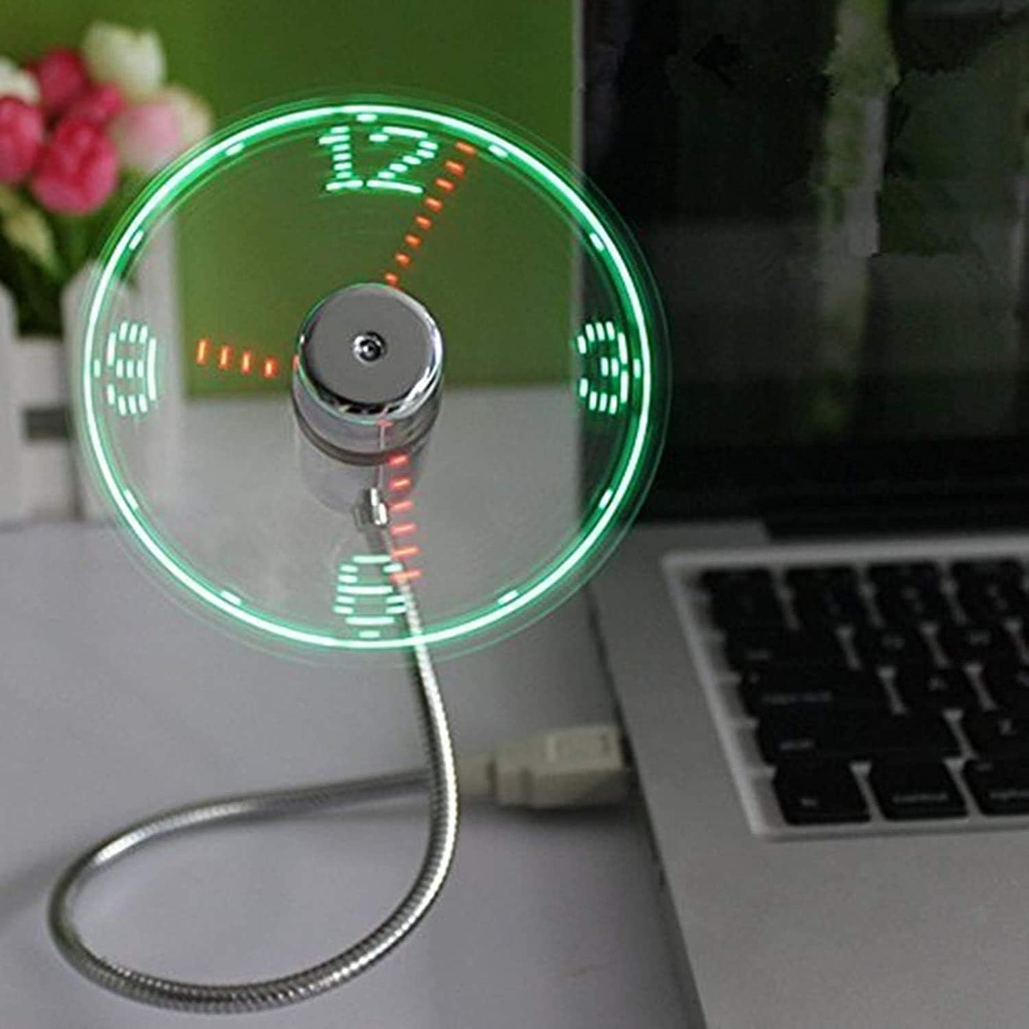 USB Clock Fan with Gentle, Refreshing Breeze