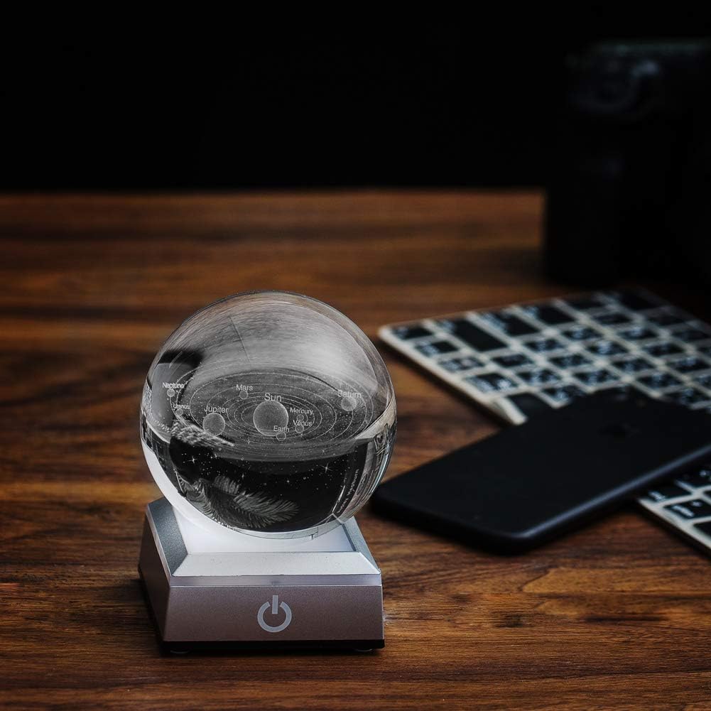 Solar System Engraved Hologram Crystal Ball