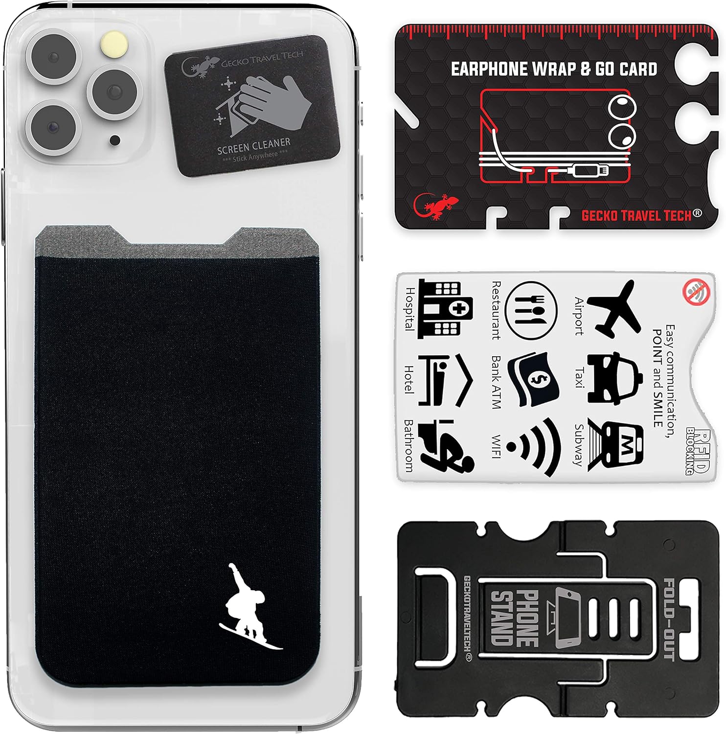 Snowboarder’s Card Holder and Phone Case