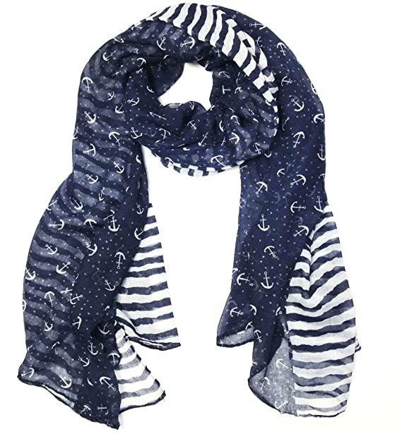Wrappable Nautical Marine Scarf for Him or Her