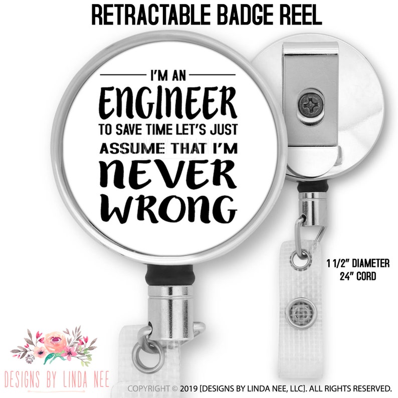 Handmade Retractable Badge Reel for Engineers