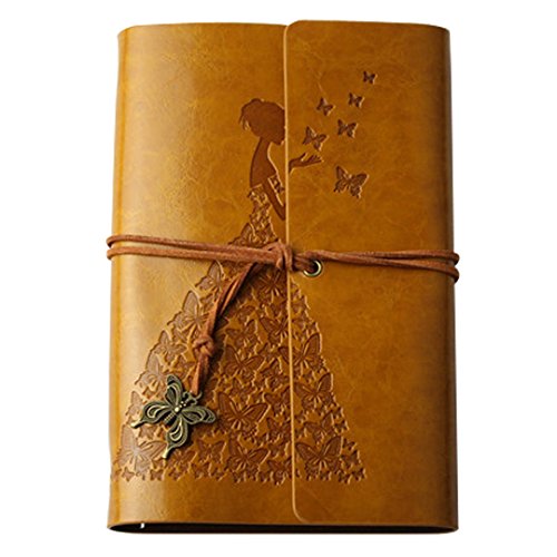Vintage Leather Bound Butterfly Notebook