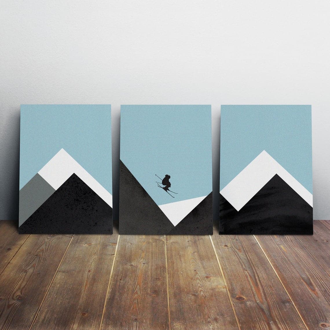 Contemporary Wall Art Display for an Avid Skiing Fan