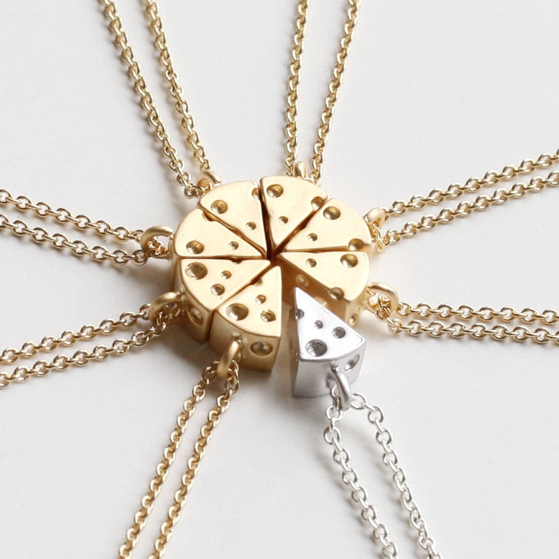 Gold and Silver Cheese Friendship Necklace