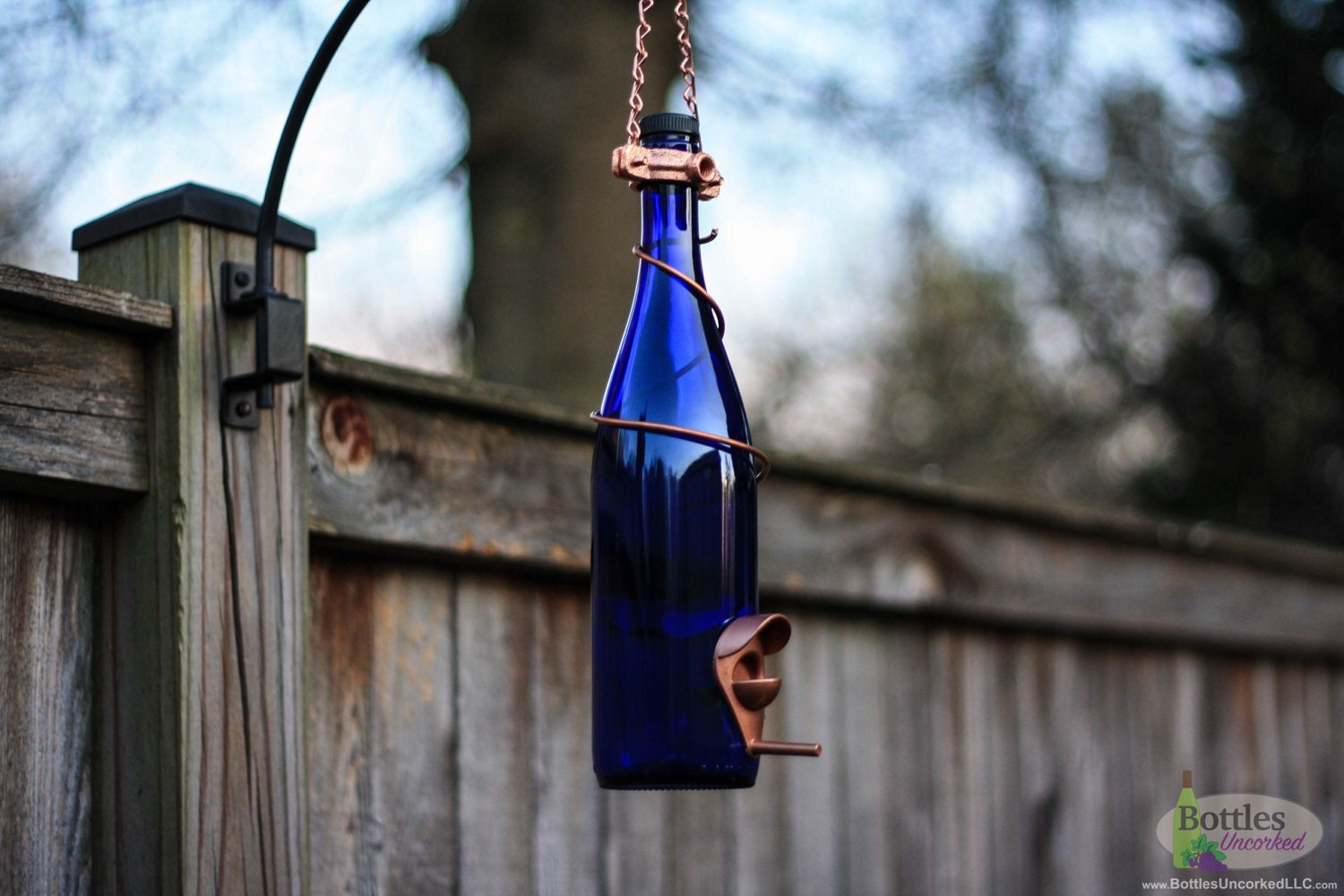 Cobalt Blue Bird Feeder Bottle 