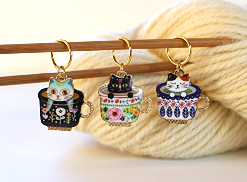 3-Piece Kitten Stitch Markers for Crocheters