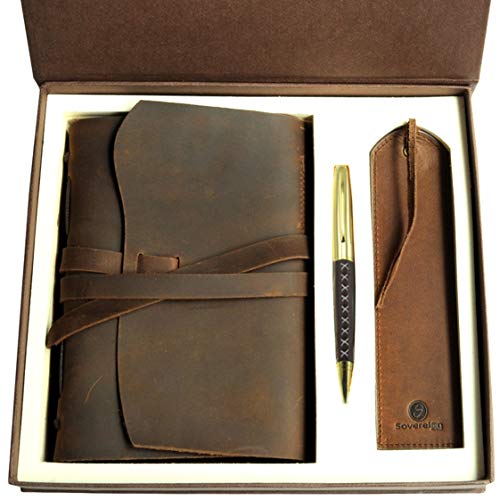 Antique Leather Journal Gift Set