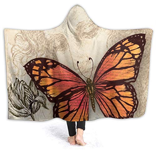 Cloak Style Butterfly Fleece Blanket