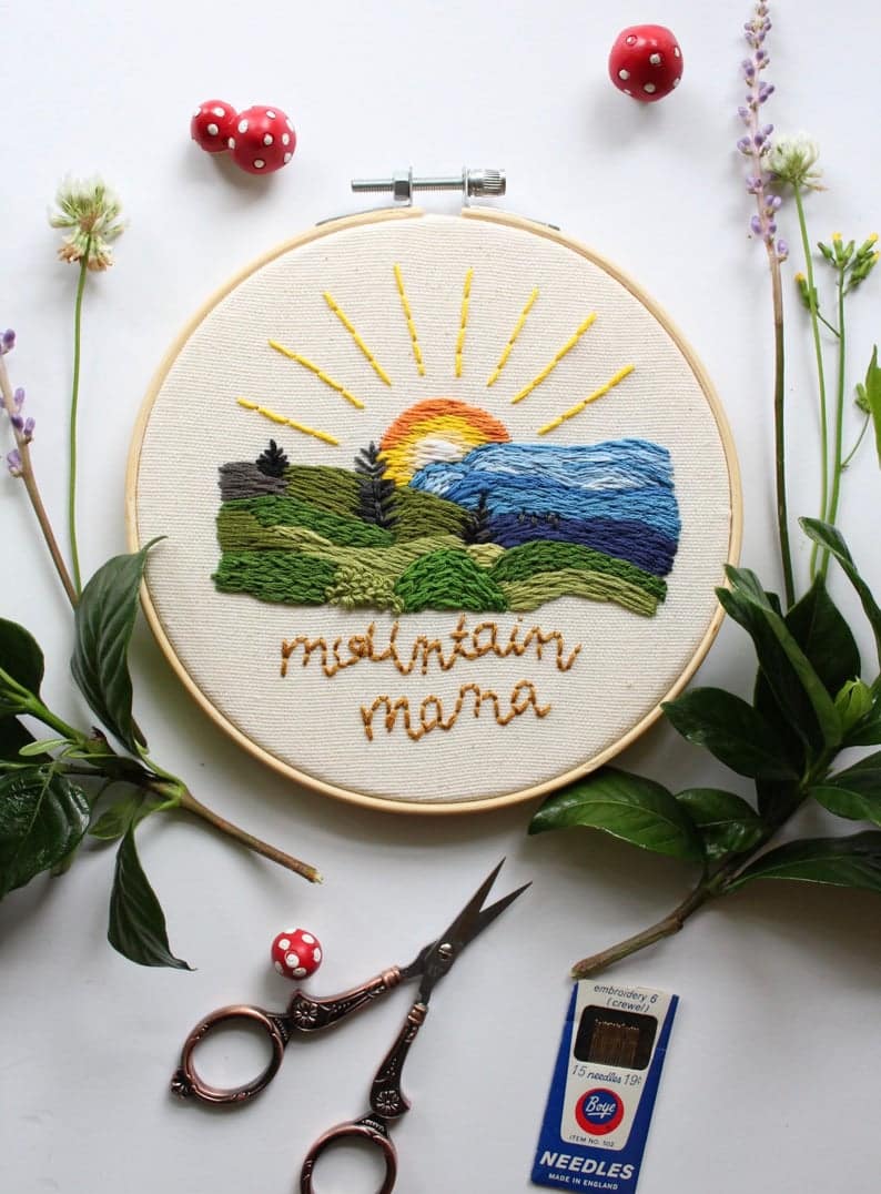 Embroidered Landscape Art Wall Decor
