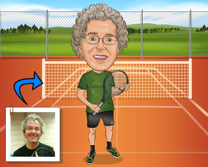 Tennis Player Caricature 