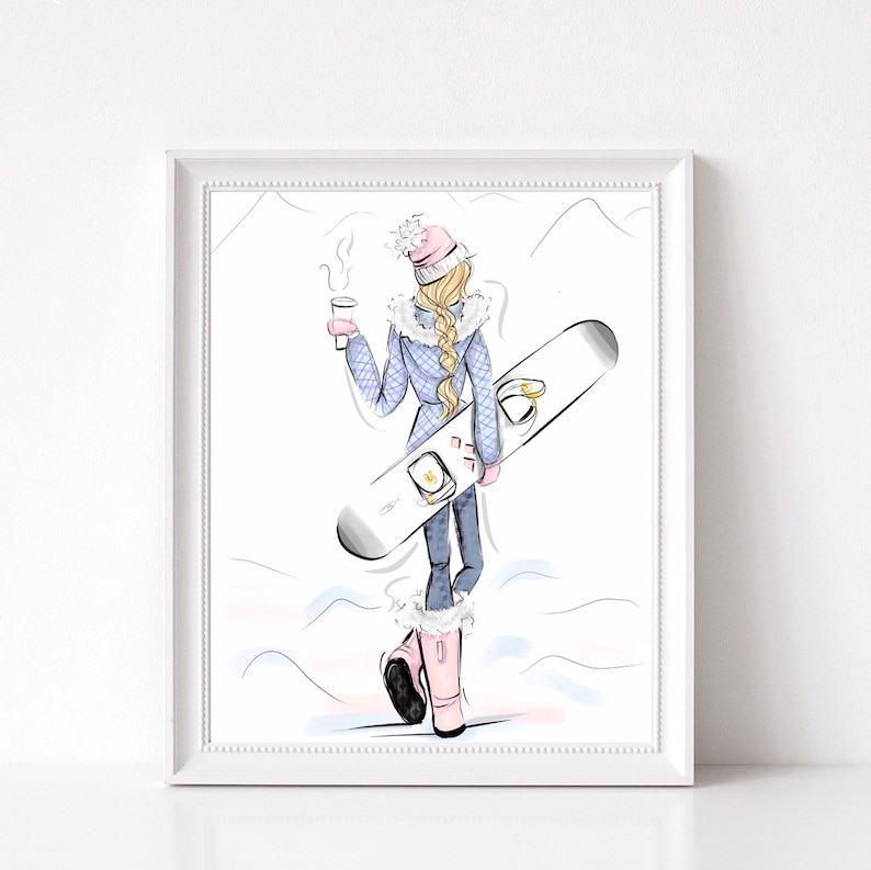 Fashionable Ski Girl Wall Art