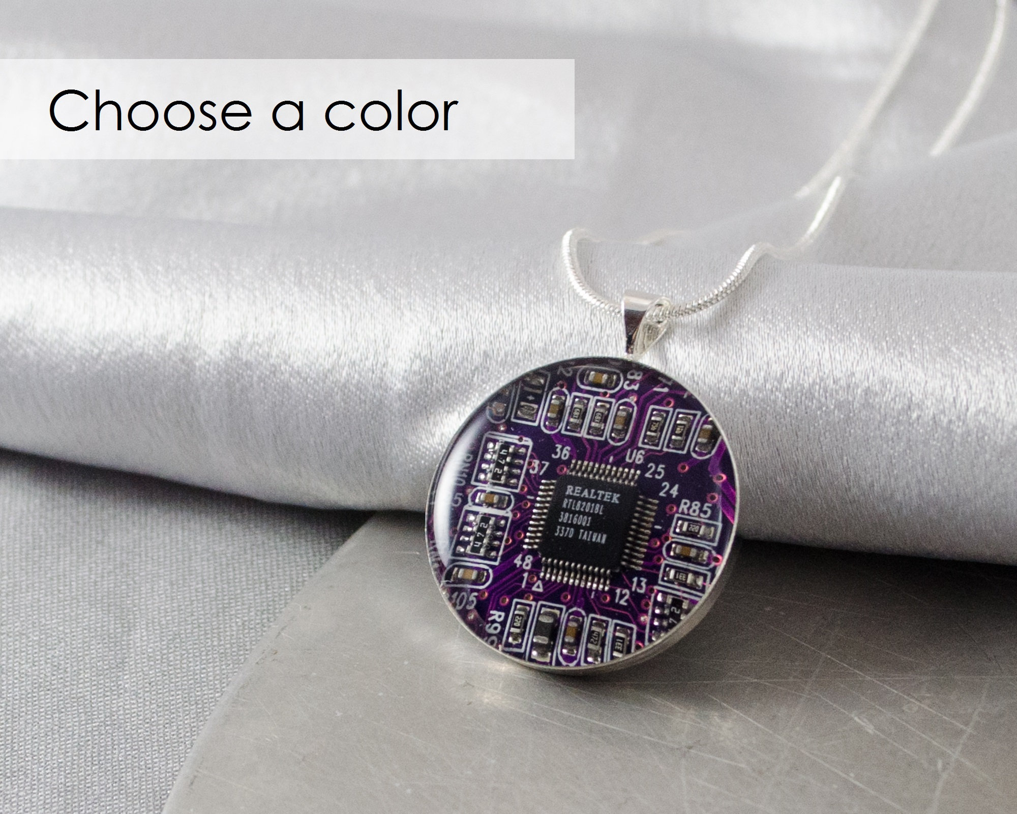 Cute and Geeky Circuit Board Necklace
