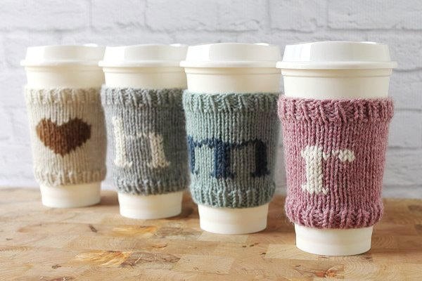 Reusable and Hand Knit Coffee Cozies