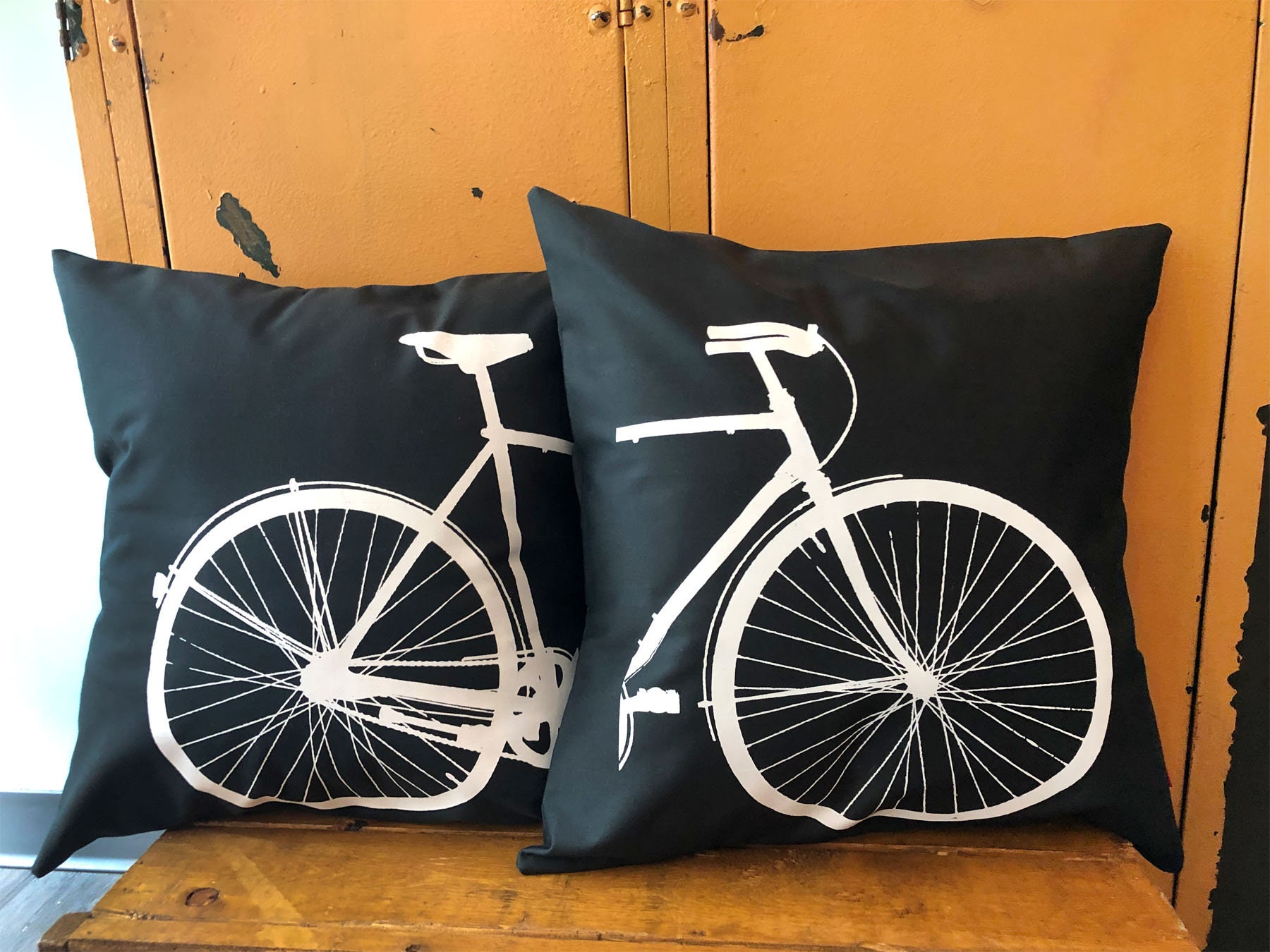 Home-y Bicycle-Themed Pillow Cases