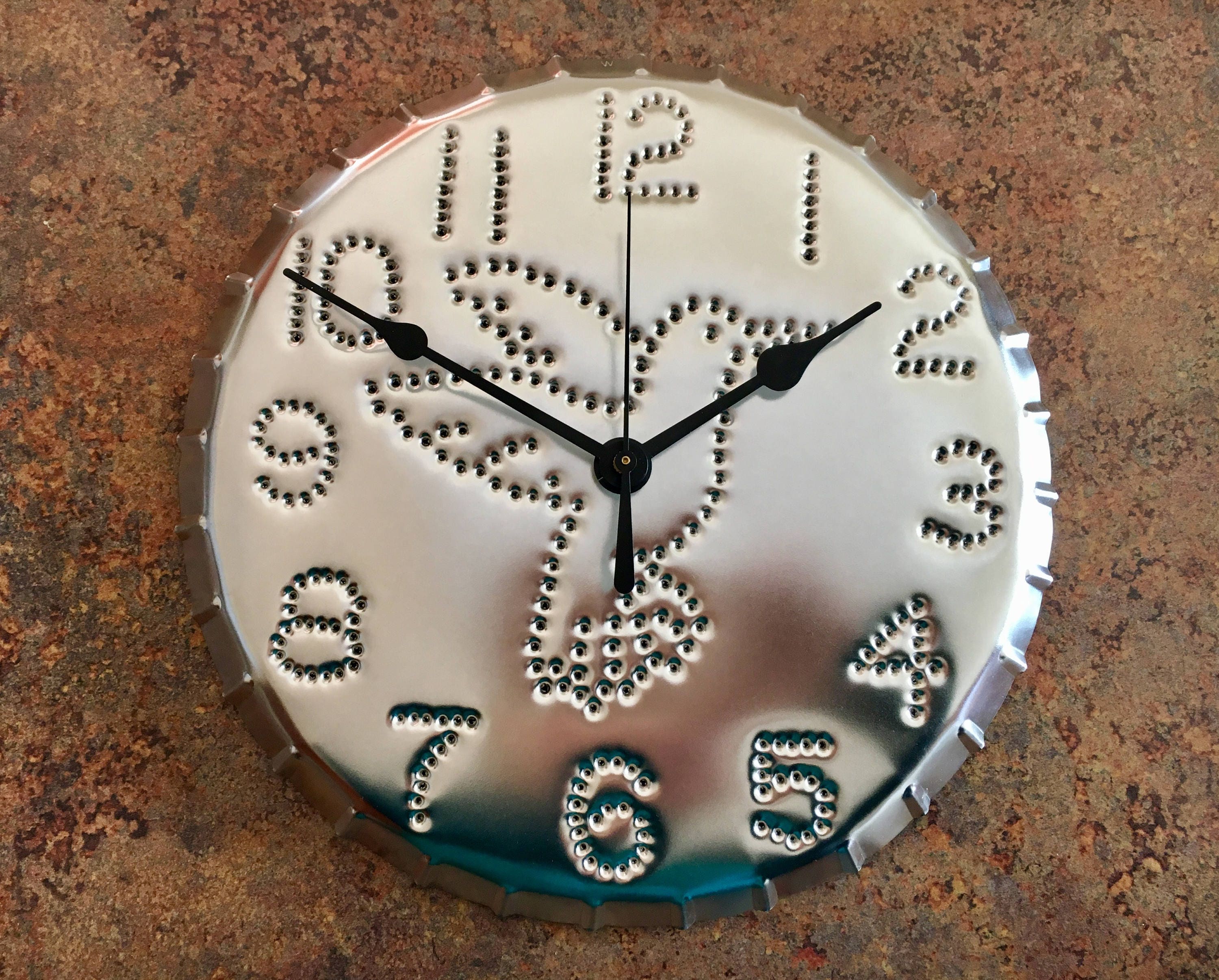 Rustic Handmade Tin Hummingbird Wall Clock