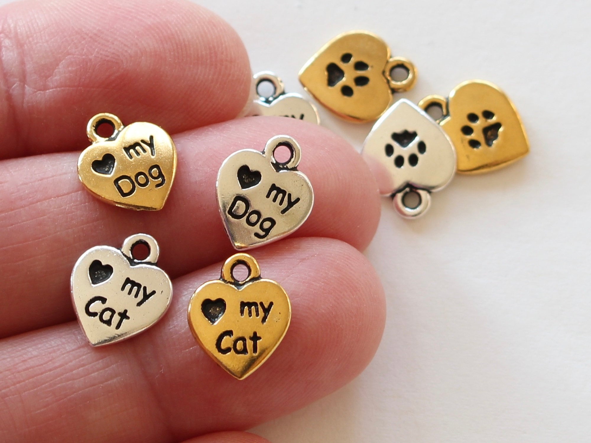 Cute Gold or Silver Plated Dog Charms 