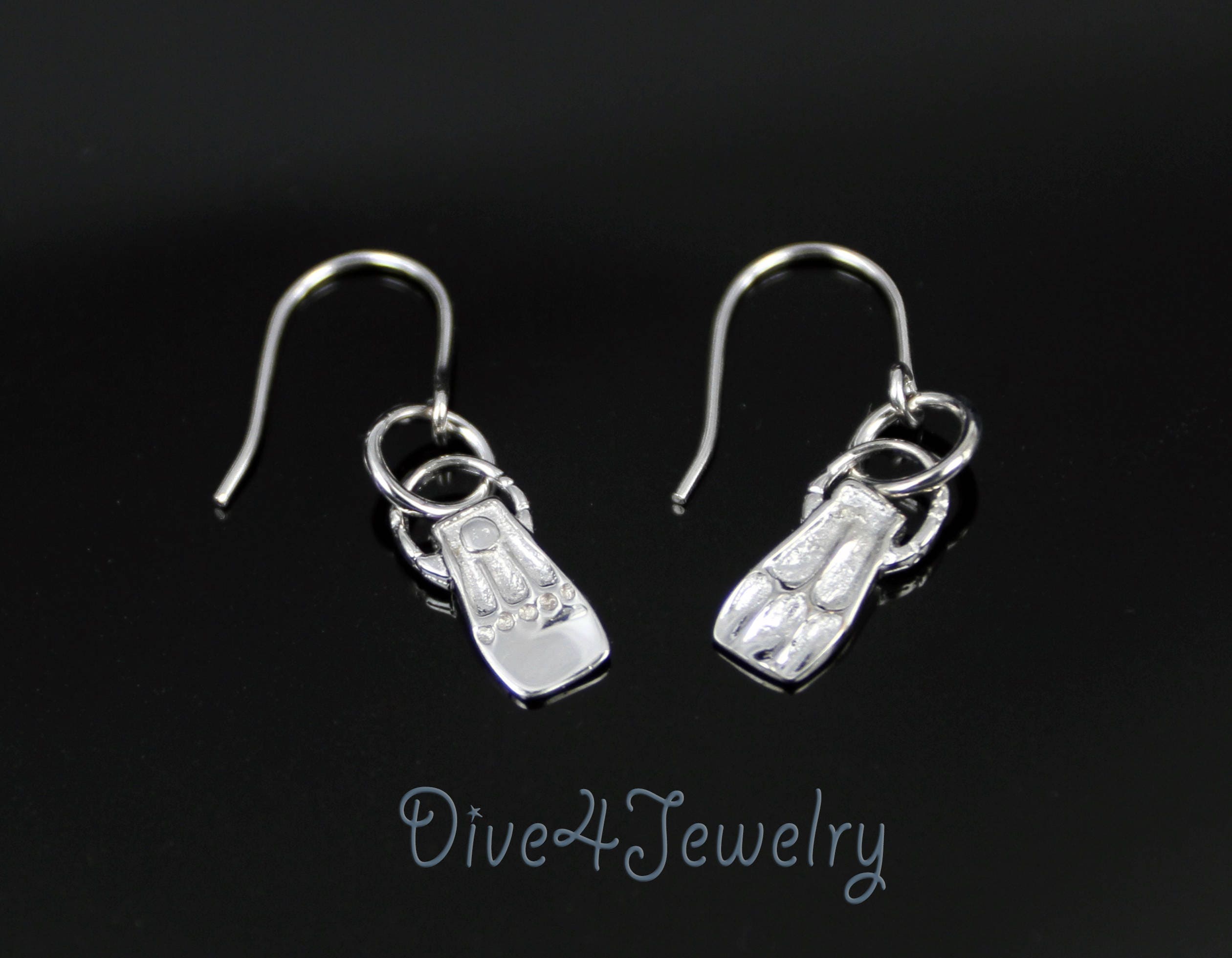 Silver Flipper Hook Earrings