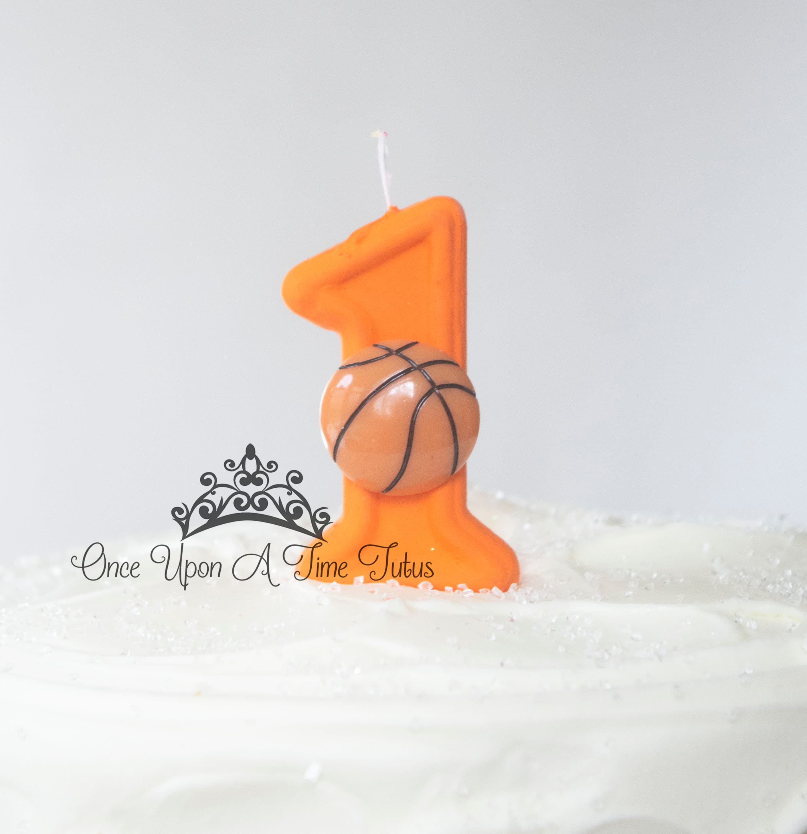 Basketball-Themed Number Candle Cake Topper 