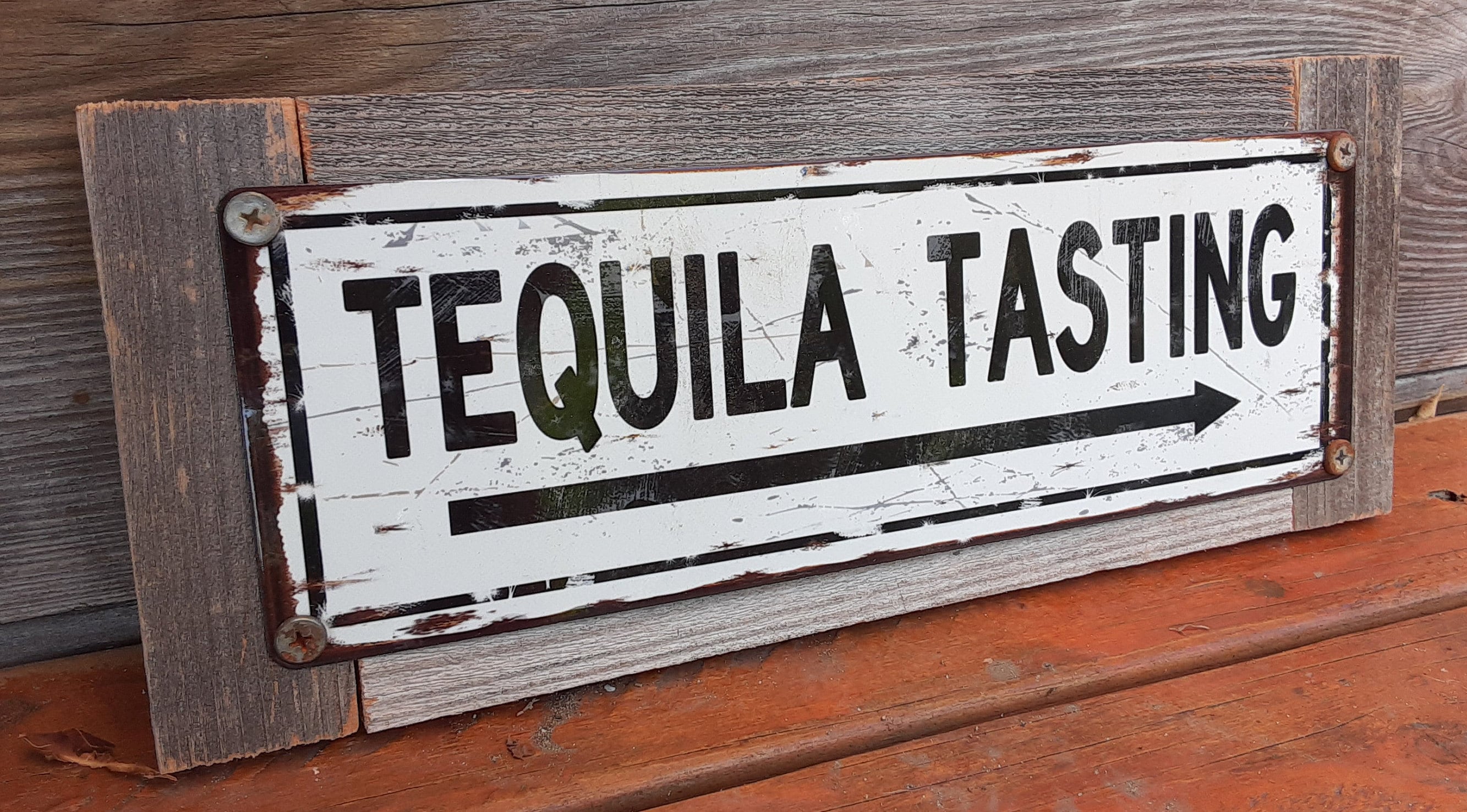 Rustic “Tequila Tasting” Barware Signage 