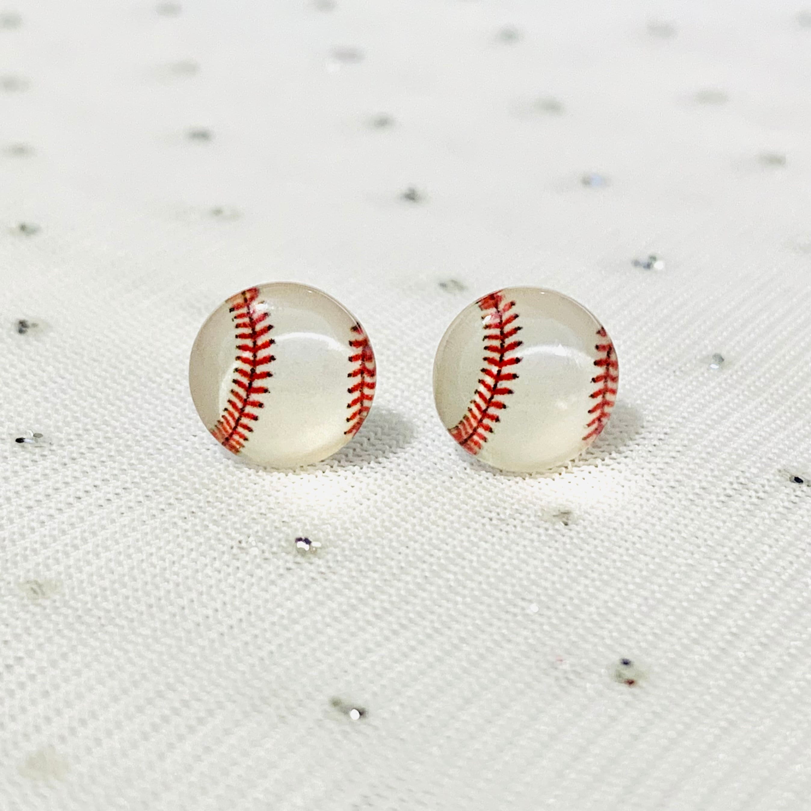 Chic Baseball-Shaped Stud Earrings for Someone Special