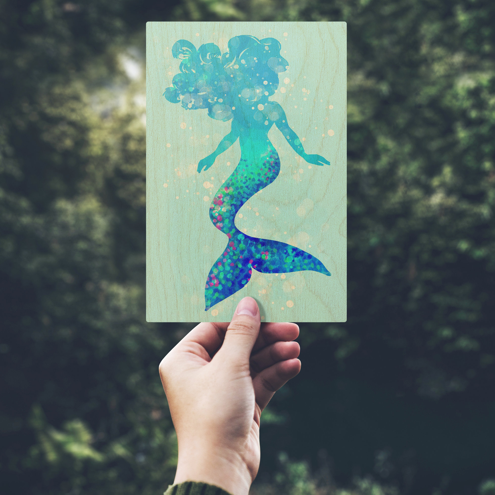 Charming Mermaid Silhouette Hanging Art