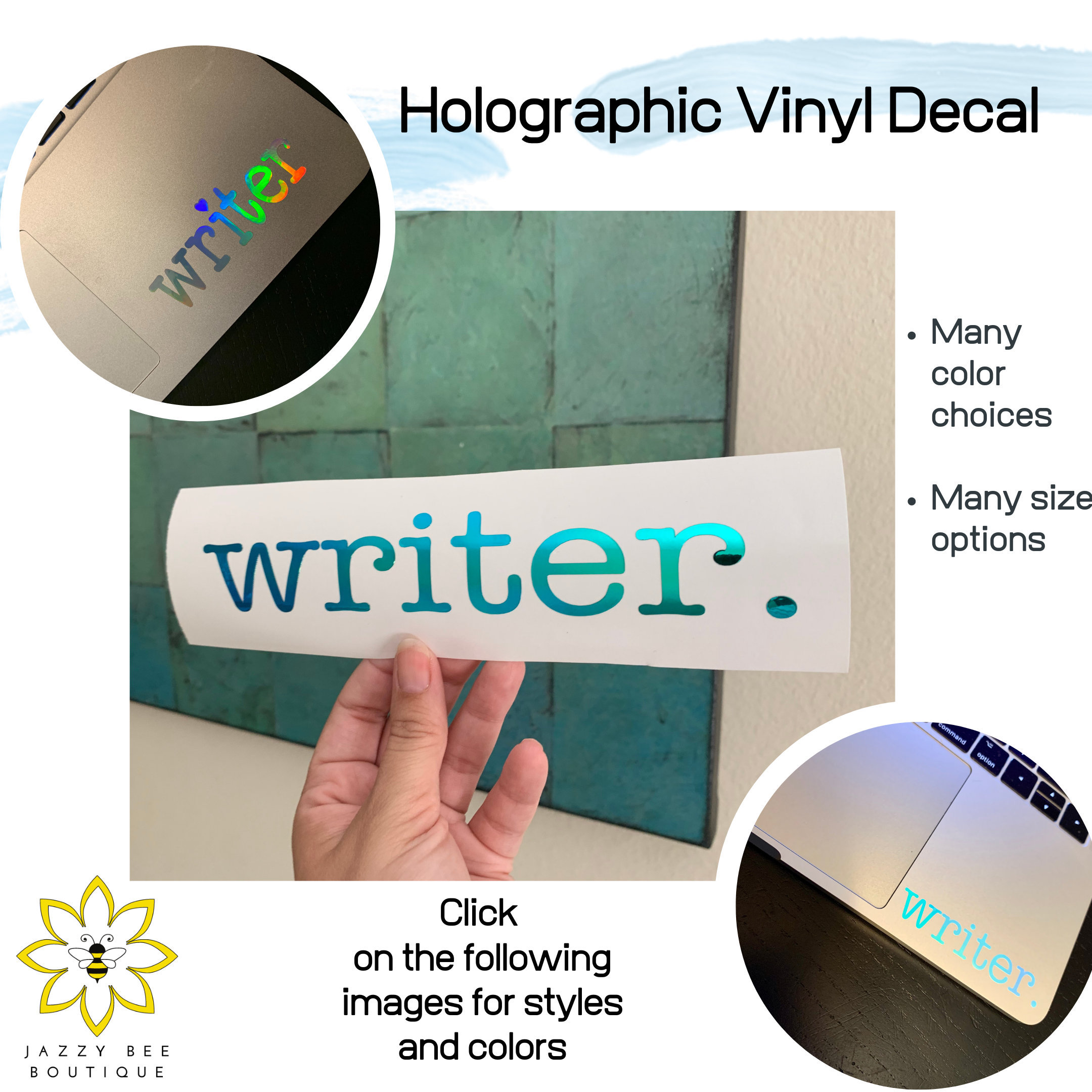 Creative Holographic Writer Decal Sticker  