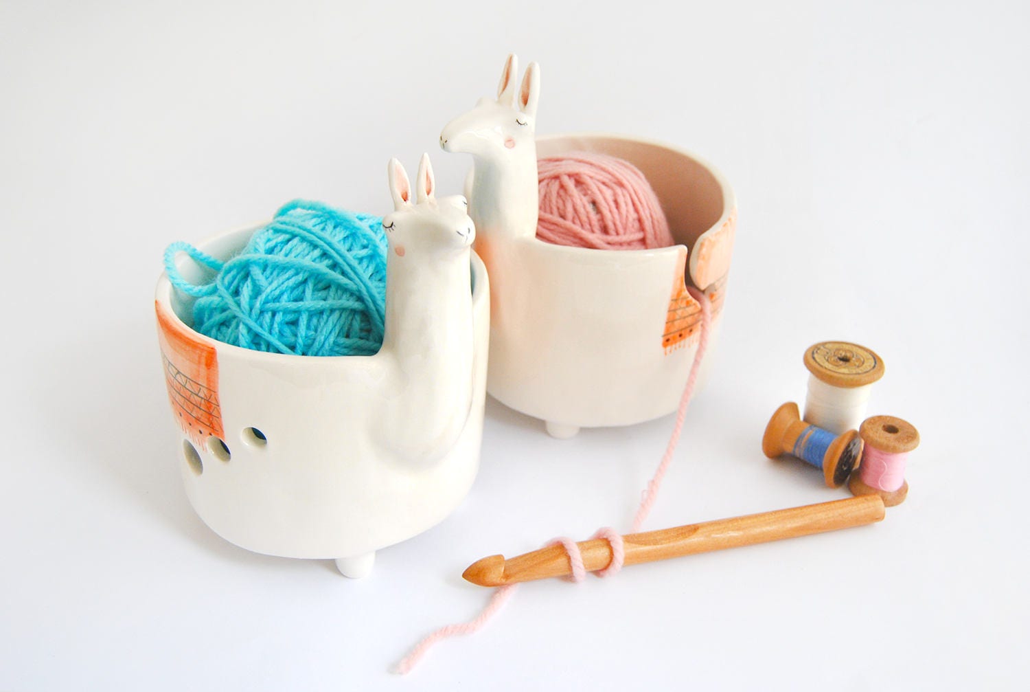 Cutesy Ceramic Llama Yarn Bowl