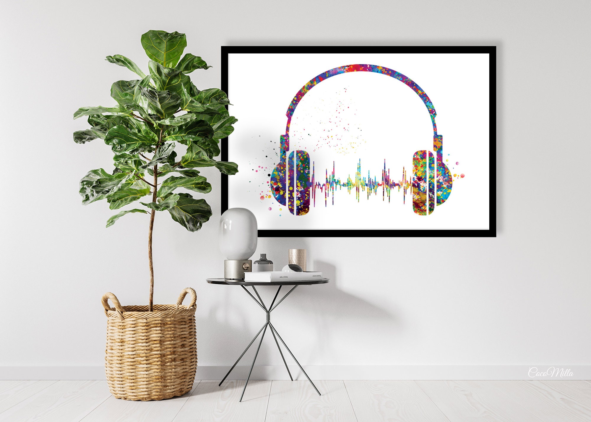 Beautiful Headphone Watercolor Print 