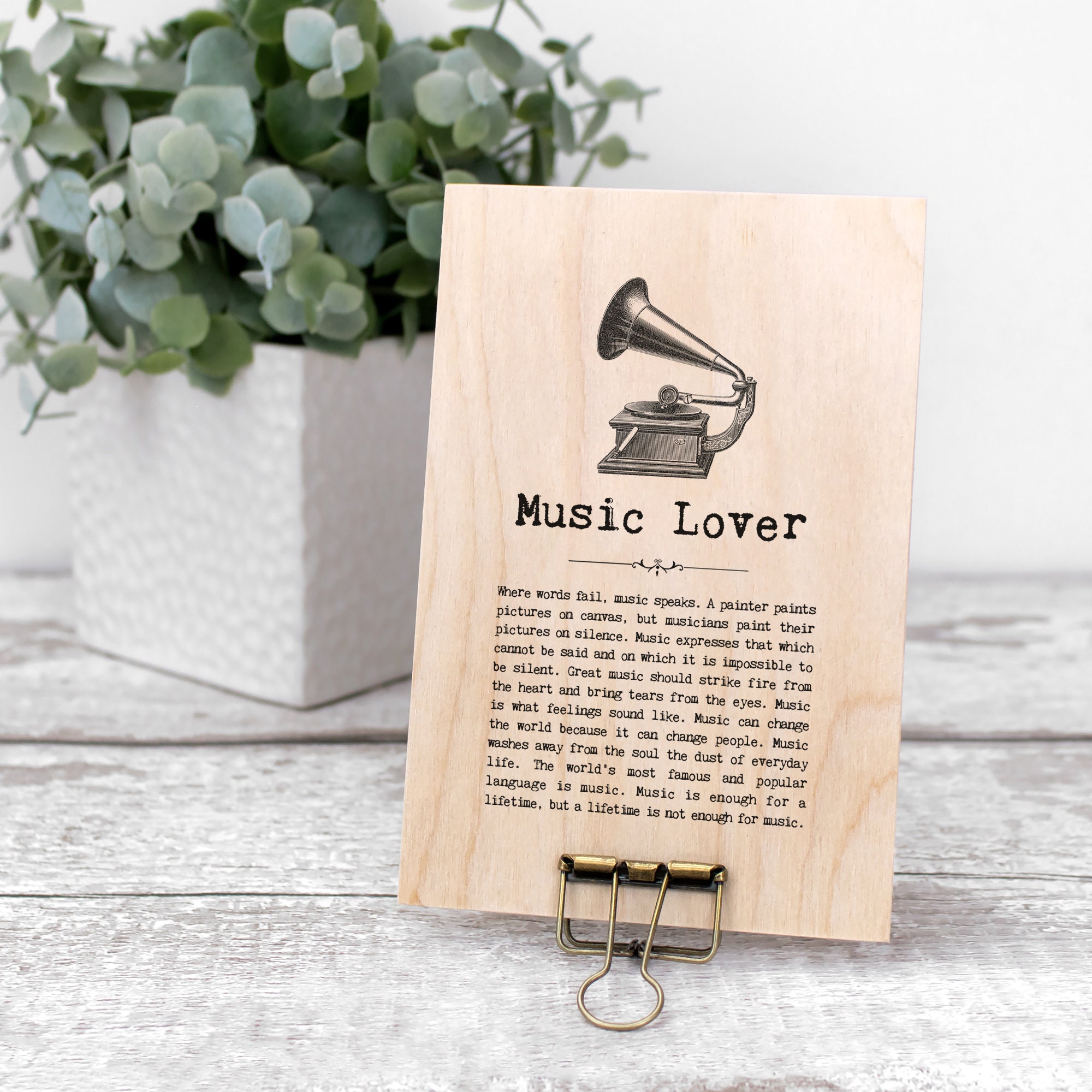 The Music Lover’s Wooden Engraving