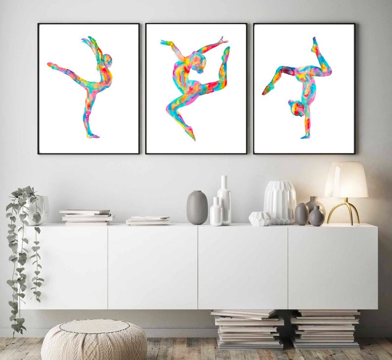 3-Set Colorful Gymnastics Art