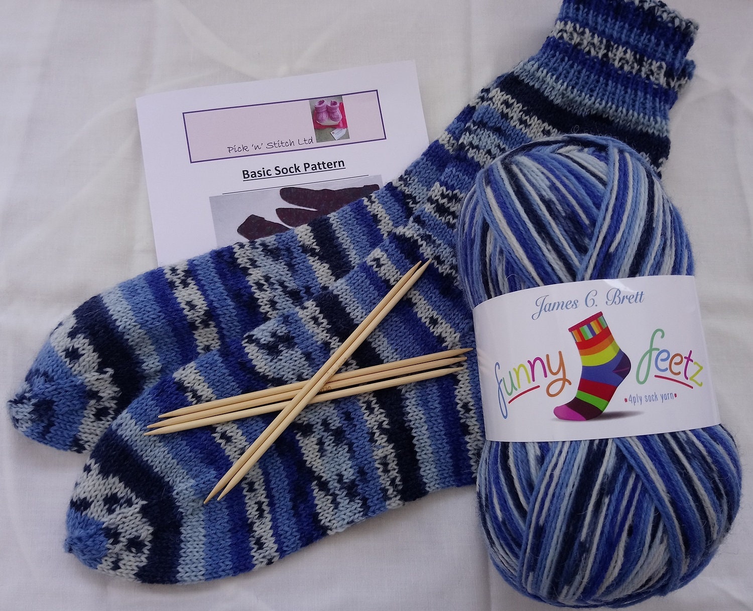 Pretty Blue Socks Knit Kit