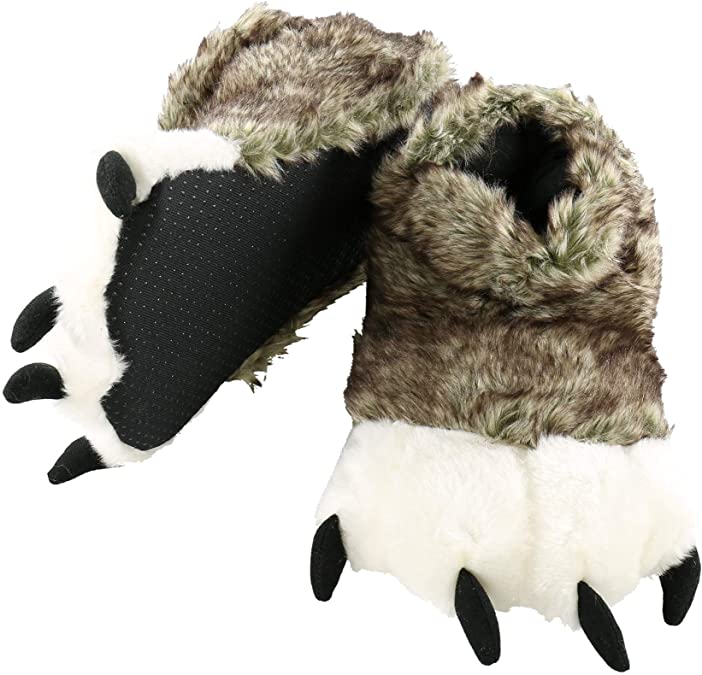 Comfortable Furry Wolf Slippers