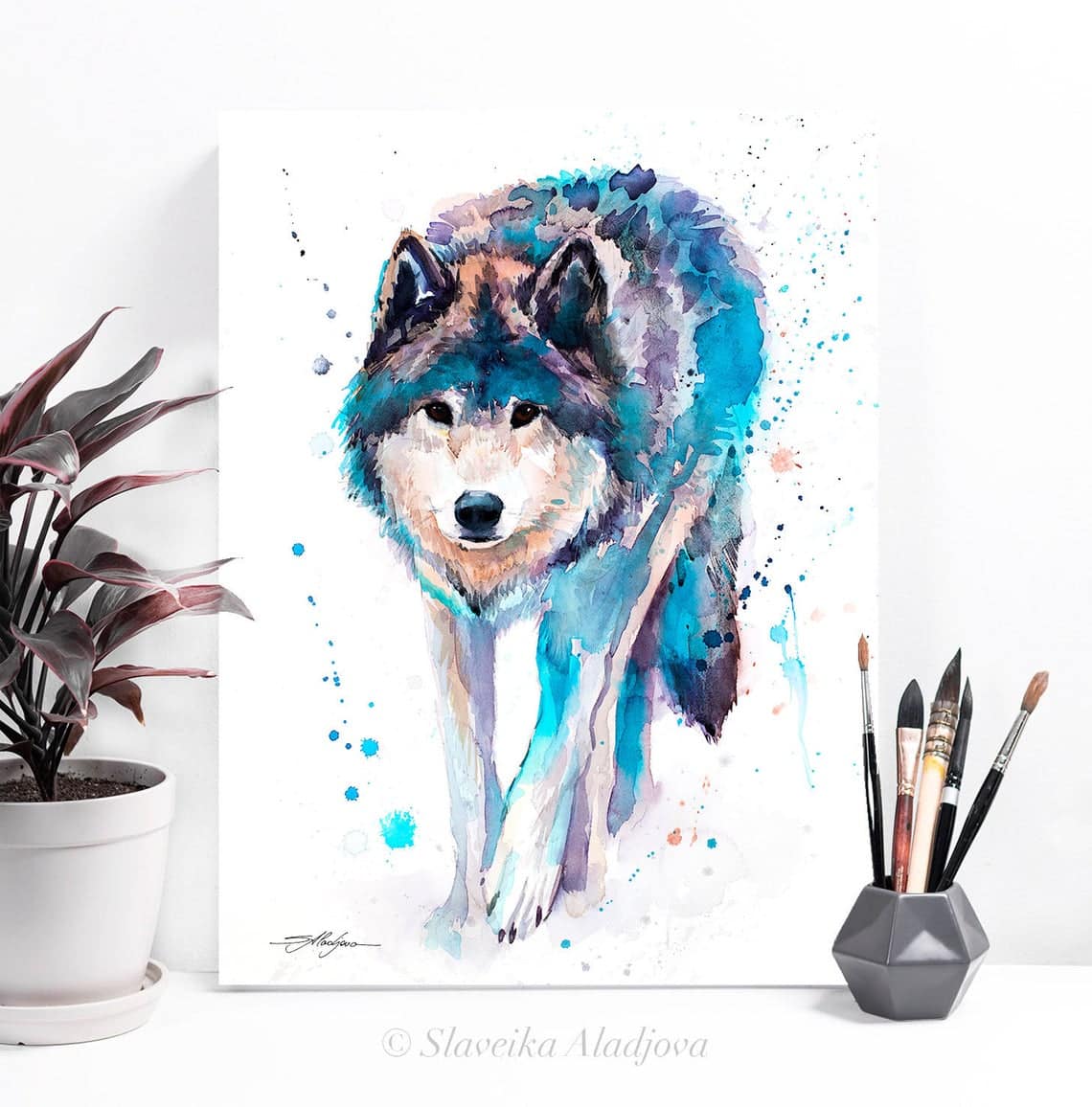 Mysterious Abstract Wolf Art