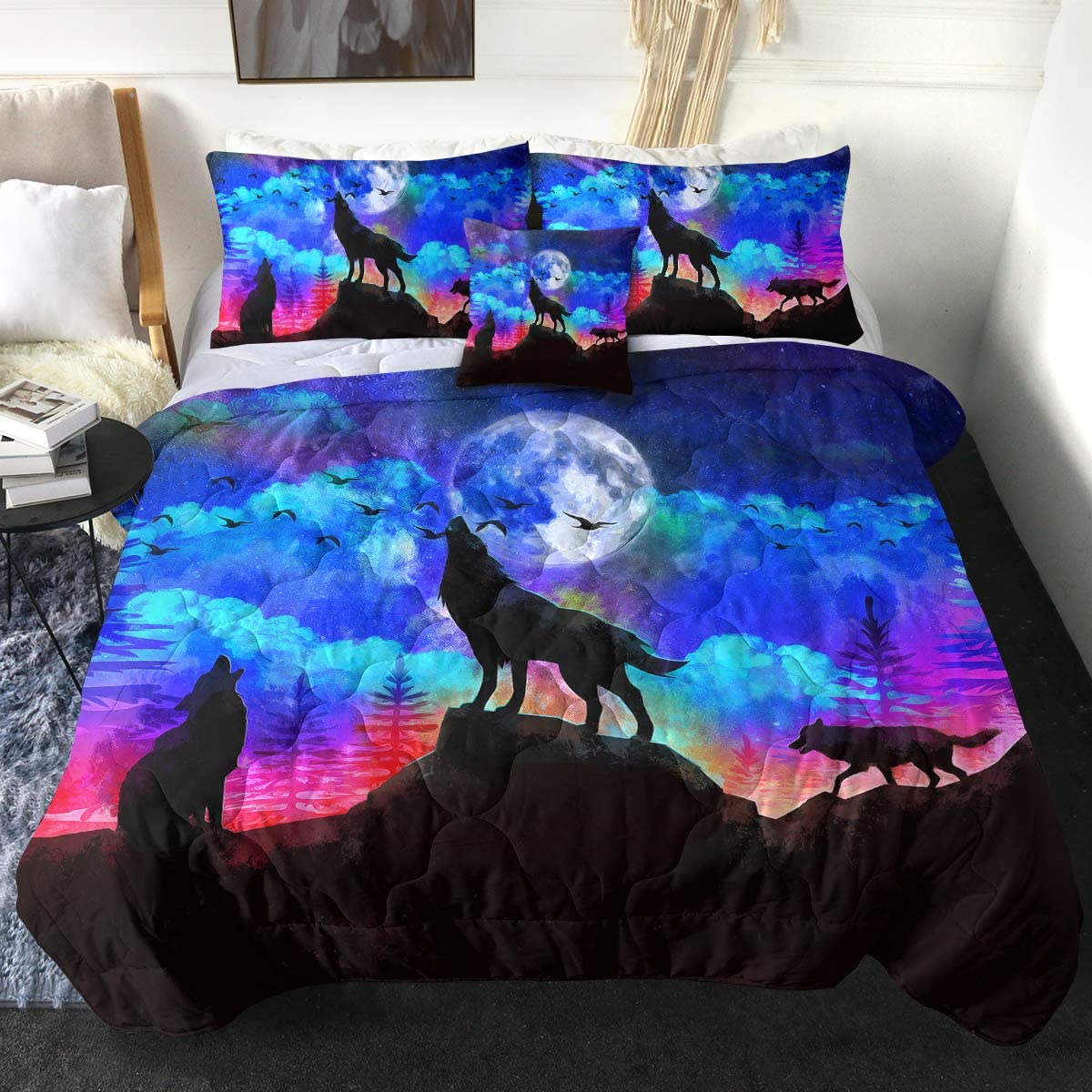 Complete Retro Wolf Bedding Set