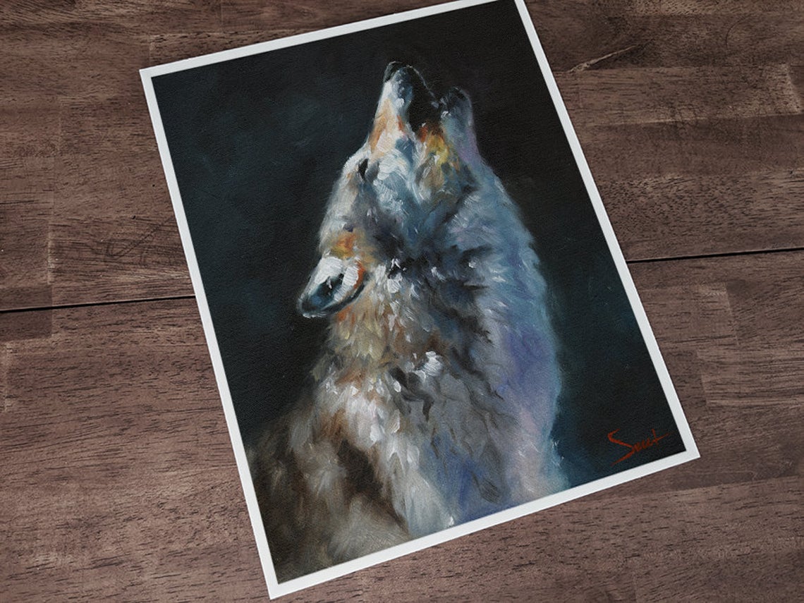 Soothing Abstract Wolf Painting