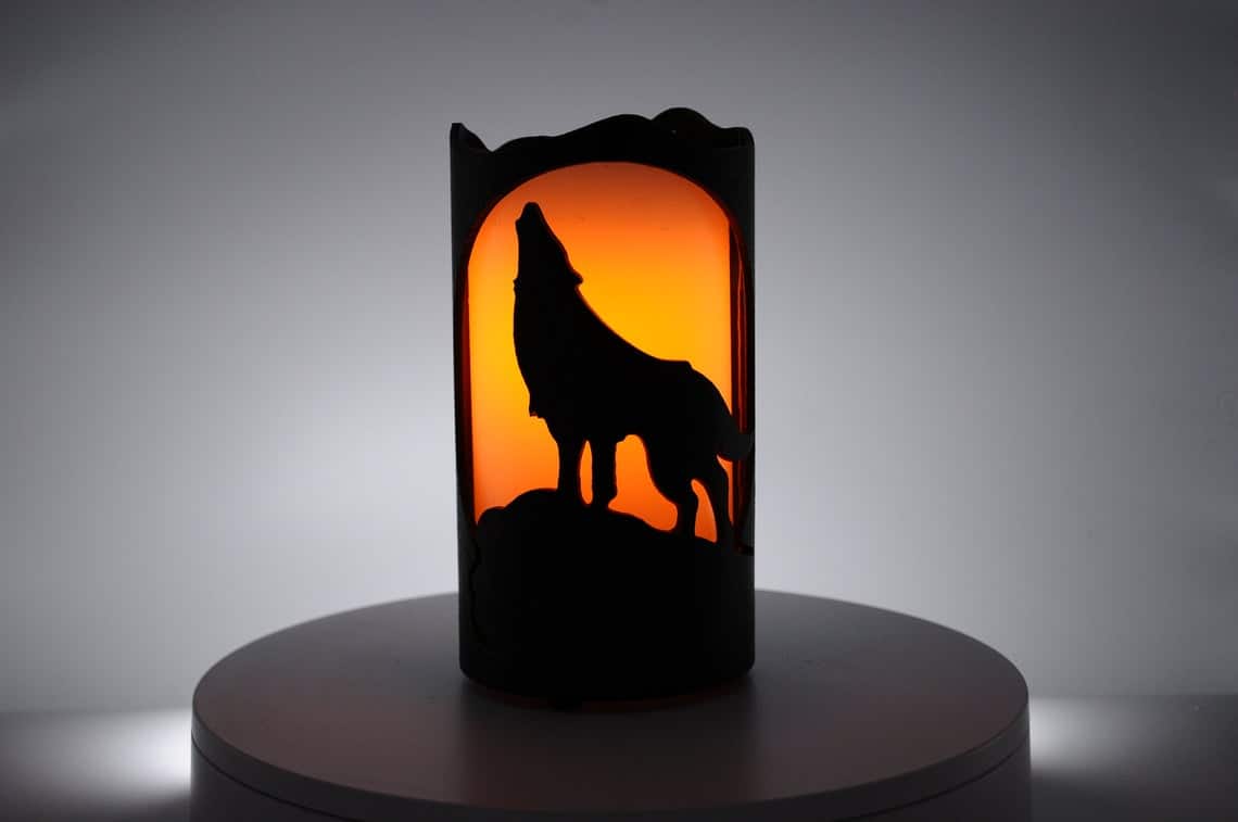 Decorative Wolf Candle Holder