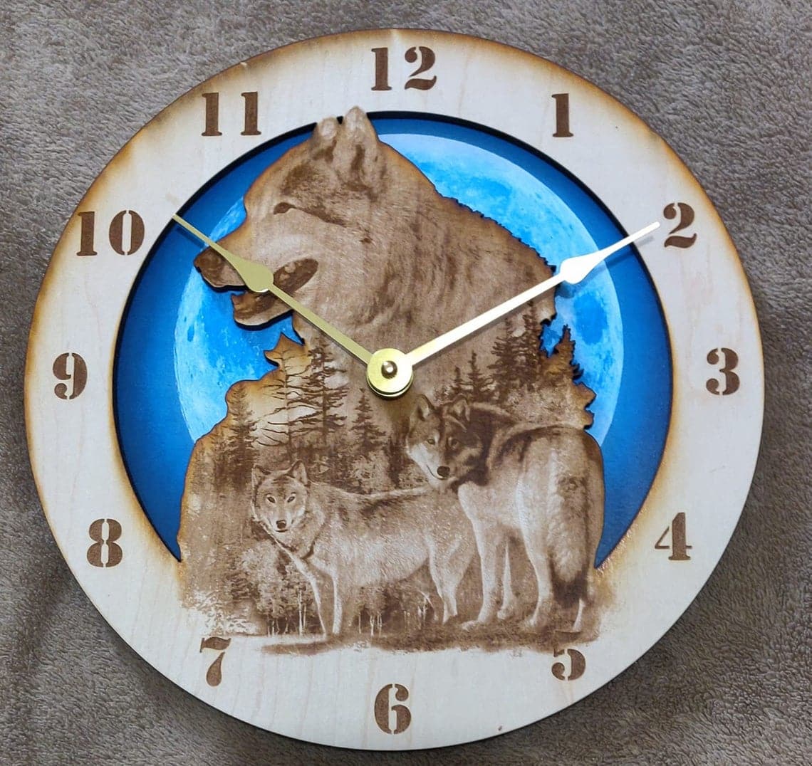 Wolf Pack Wall Clock