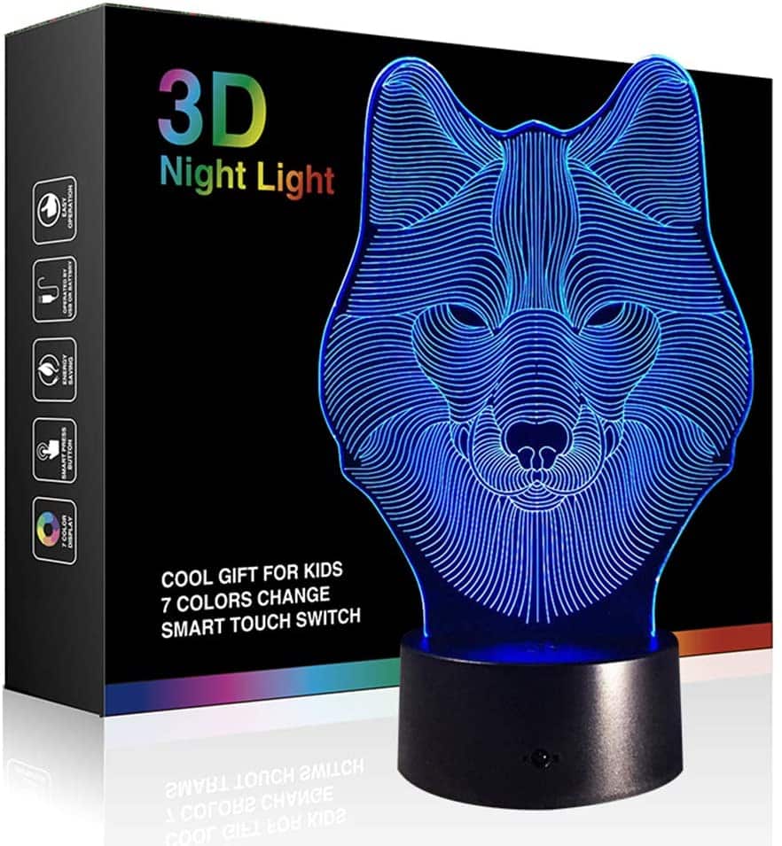 Customizable 3D Wolf Night Light
