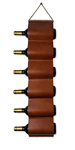 Wall Mounted Leather Wine Rack