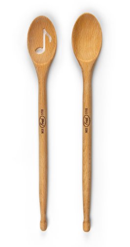 Decorative Drumstick Slotted and Solid Spoons