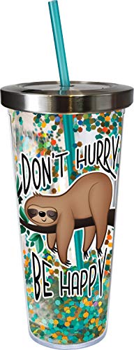 Glitter Cup With Sloth Design