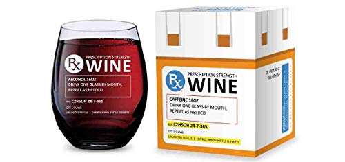 Prescription Printed Stemless Wine Glass