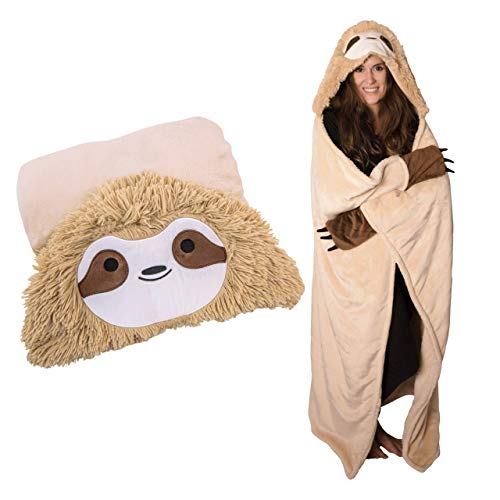 Sloth Design Wearable Hoodie Blanket