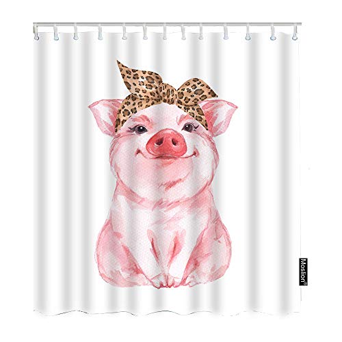 Decorative Pig Bath Shower Curtain