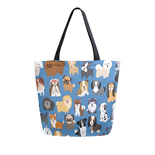 Reusable Casual Dog-Lover Shopping Shoulder Bag 