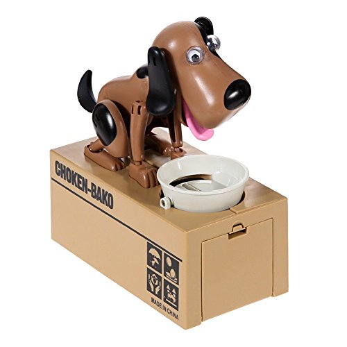 Classic-Design Automatic Dog Stealing Coin Bank 