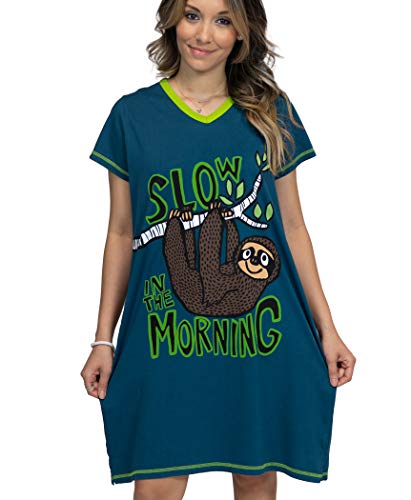 Slothy V-Neck Nightshirt for Women