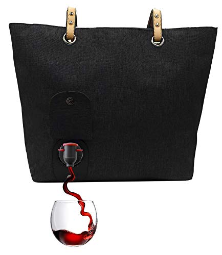 Fashionably Chic Black Wine Tote Bag