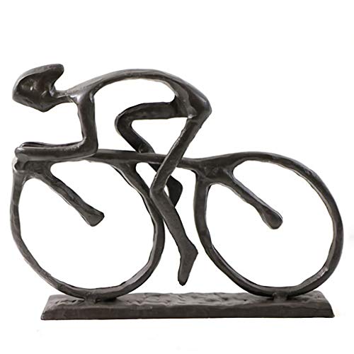 Beautiful Cast Iron Biking Sculpture